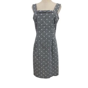 Sara Campbell Gingham Dress Eyelet Lace Sun 60s Mod Style Costal Preppy Sz‎ 10